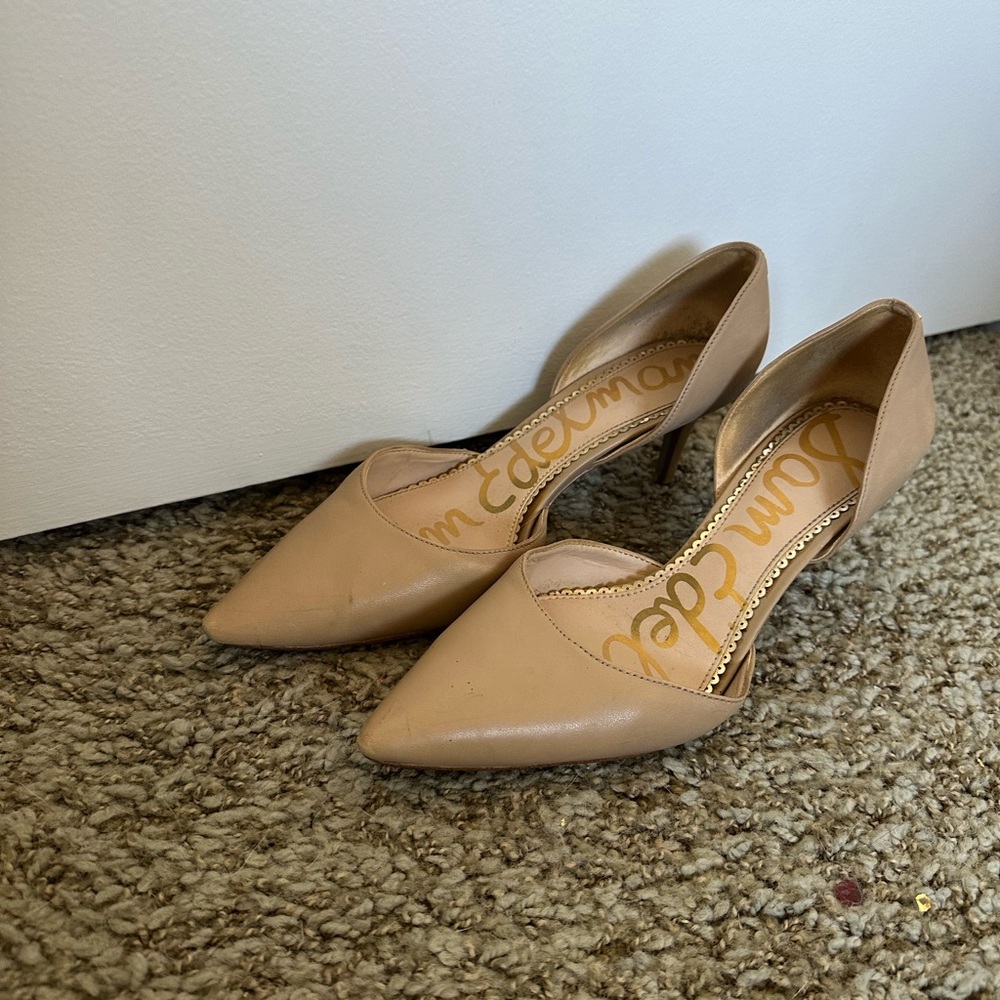 Sam Edelman Jaina  Nude Leather D’Orsay Pumps size 8.5 - Picture 9 of 10